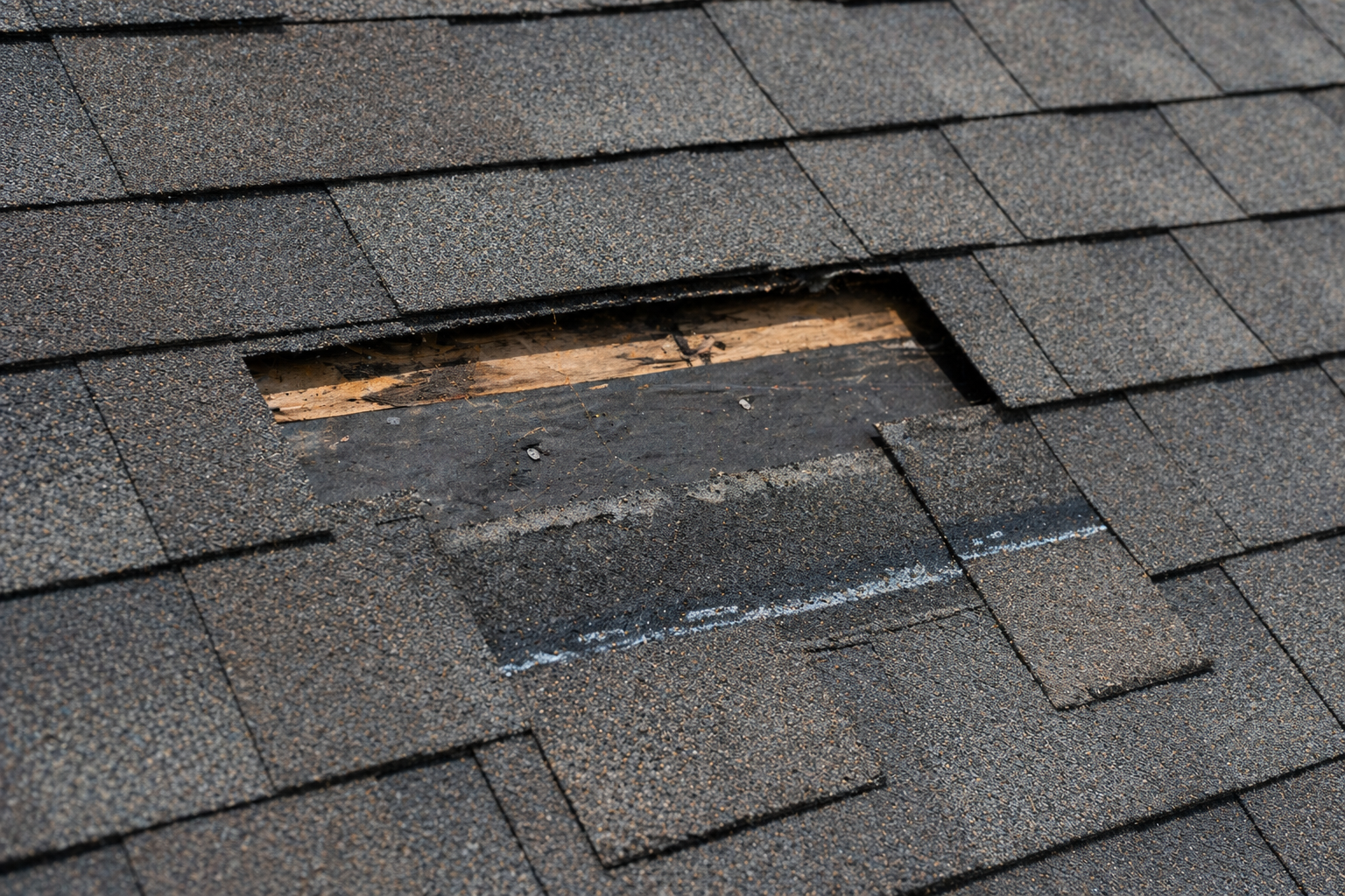 Close-up of shingles on a roof